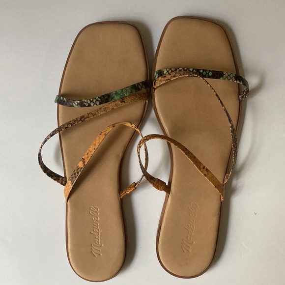 Madewell The Lyra Slide Sandal in Snake Embossed LeatherSize 9 - Picture 2 of 4
